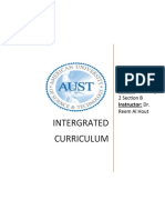 Intergrated Curriculum: Name: Imad Course: Teaching Instructor: DR
