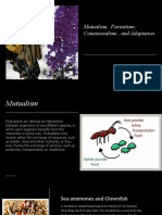 Mutualism, Parasitism, Commensalism, Adaptation