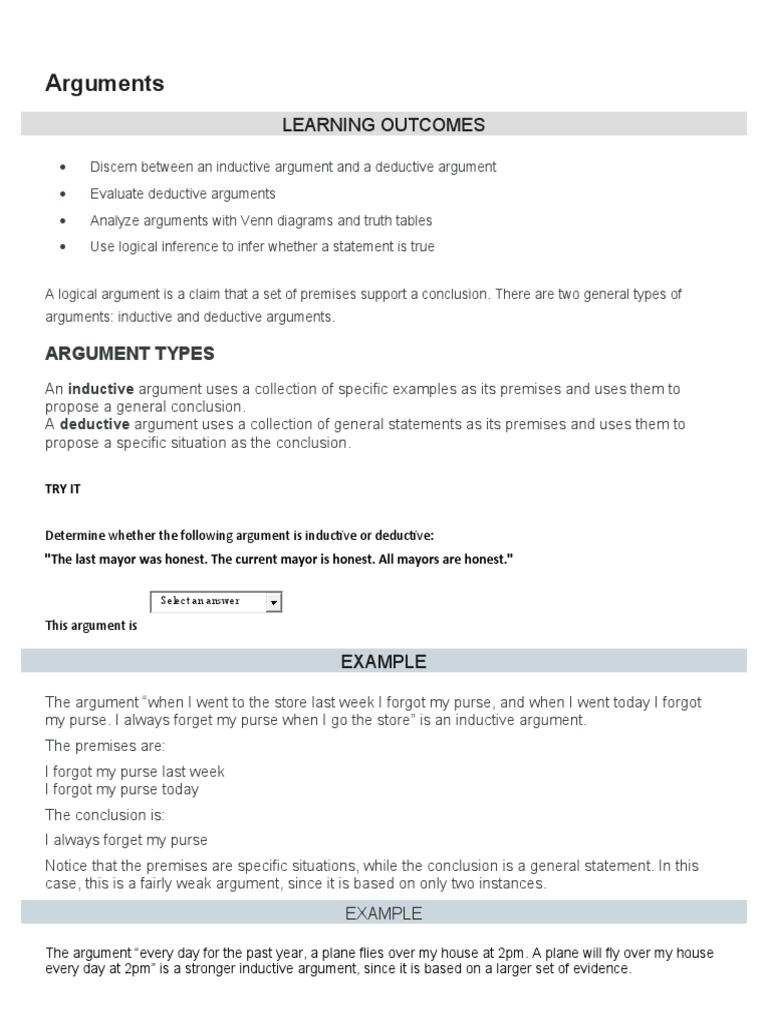 Mathematical Definition of Arguments | Download Free PDF | Argument ...