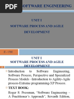 Cs8494 Software Engineering: Unit I Software Process and Agile Development