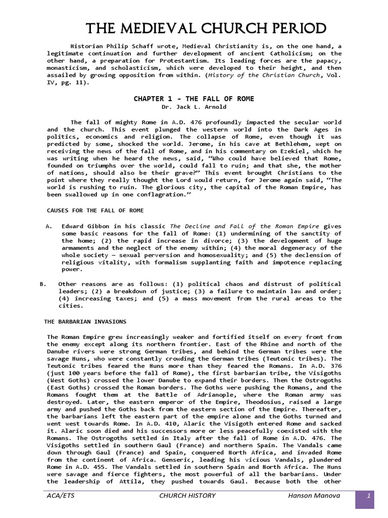 Medieval Church and Rome's Fall | PDF | Muhammad | Abrahamic Religions