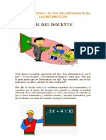 Rol Del Docente: Rol Del Maestro Y El Rol Del Estudiante en Las Matematicas