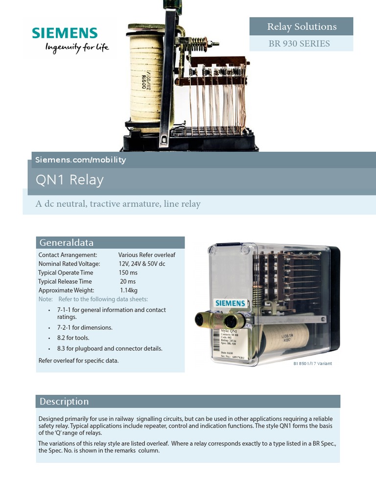 QN1 Relay Specifications and Applications | PDF | Relay | Electrical ...