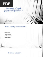 Assessment of Quality Management Practices of Building