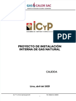 Proyecto de Instalación Interna de Gas Natural