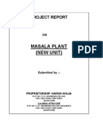 (New Unit) Masala Plant: Project Report