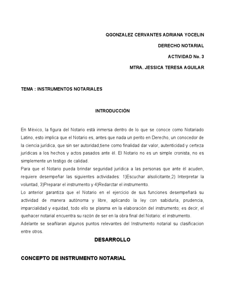 Ejemplos de Instrumentos Notariales en México | PDF | Ley común | Justicia