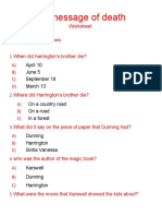 The Message of Death Worksheet