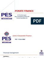 Corporate Finance: DR C.Sivashanmugam. Dept. of Management Studies (PG) Sivashanmugam@pes - Edu