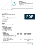 Chief Complaints: Sl. Medicine Name Dosage Freq. Duration Instructions