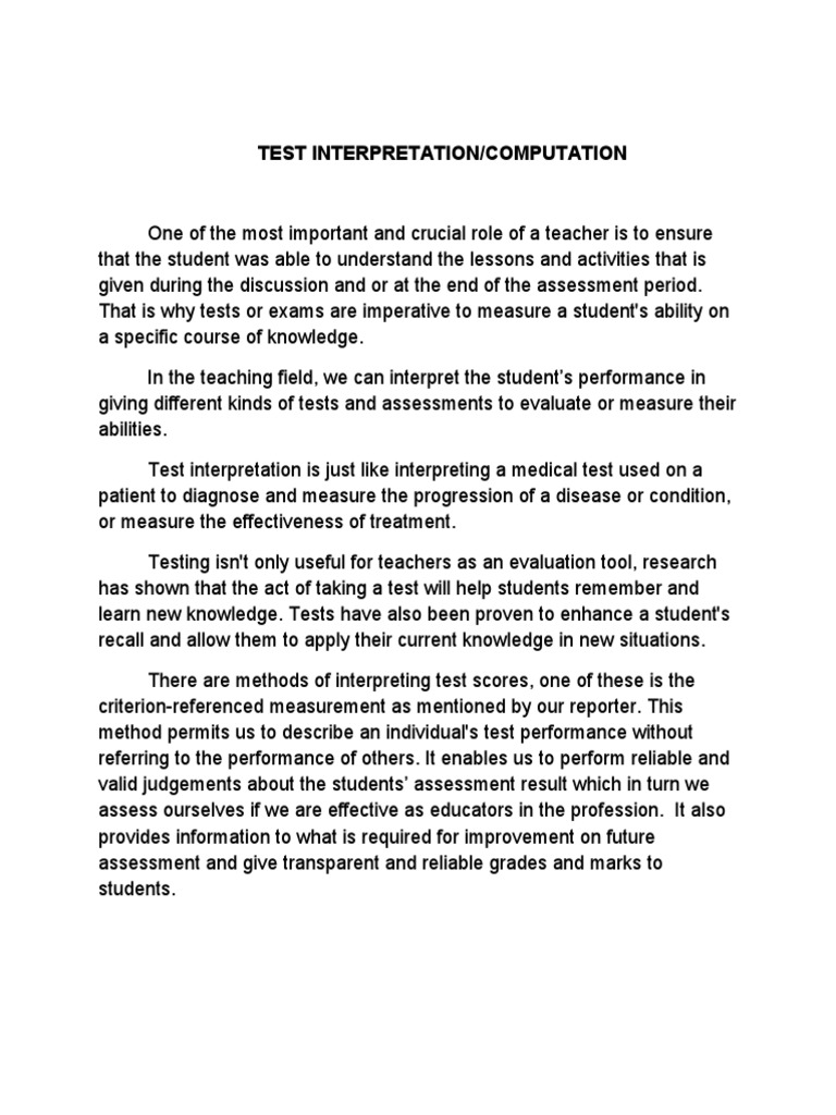 Understanding Test Interpretation | PDF | Career & Growth