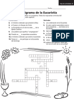 Crucigrama de La Eucaristía: Horizontales Verticales El Cuerpo y La Sangre de Cristo Una Celebración de La Eucaristía
