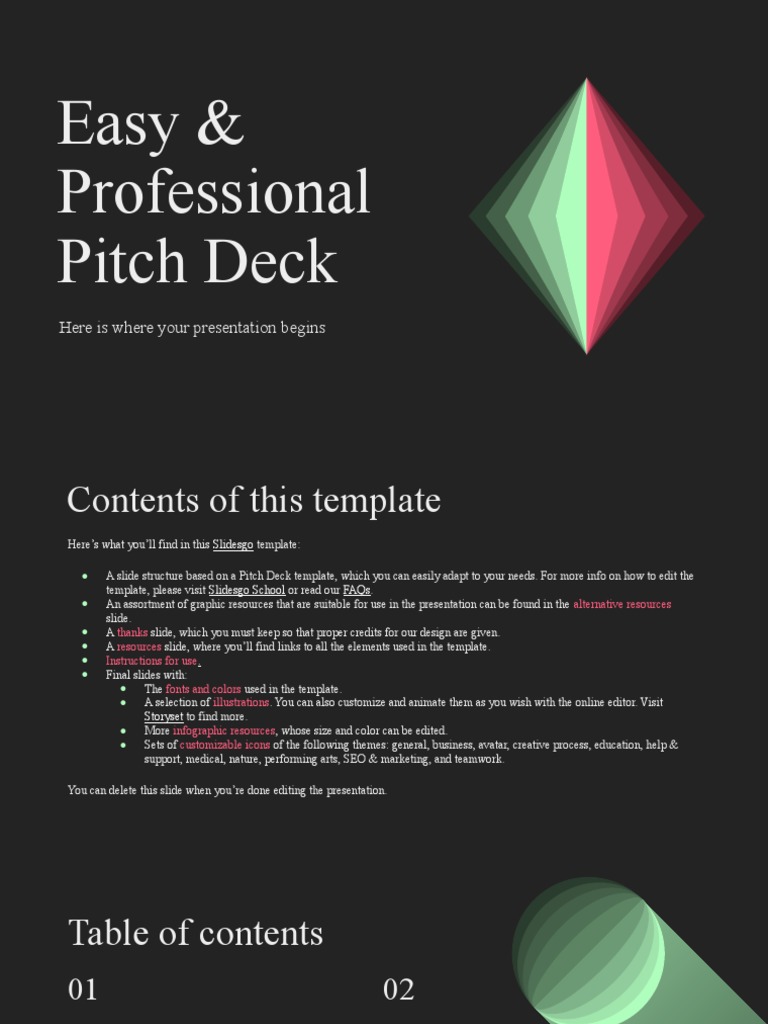 Professional Pitch Deck Template | PDF | Planets | Mercury (Planet)