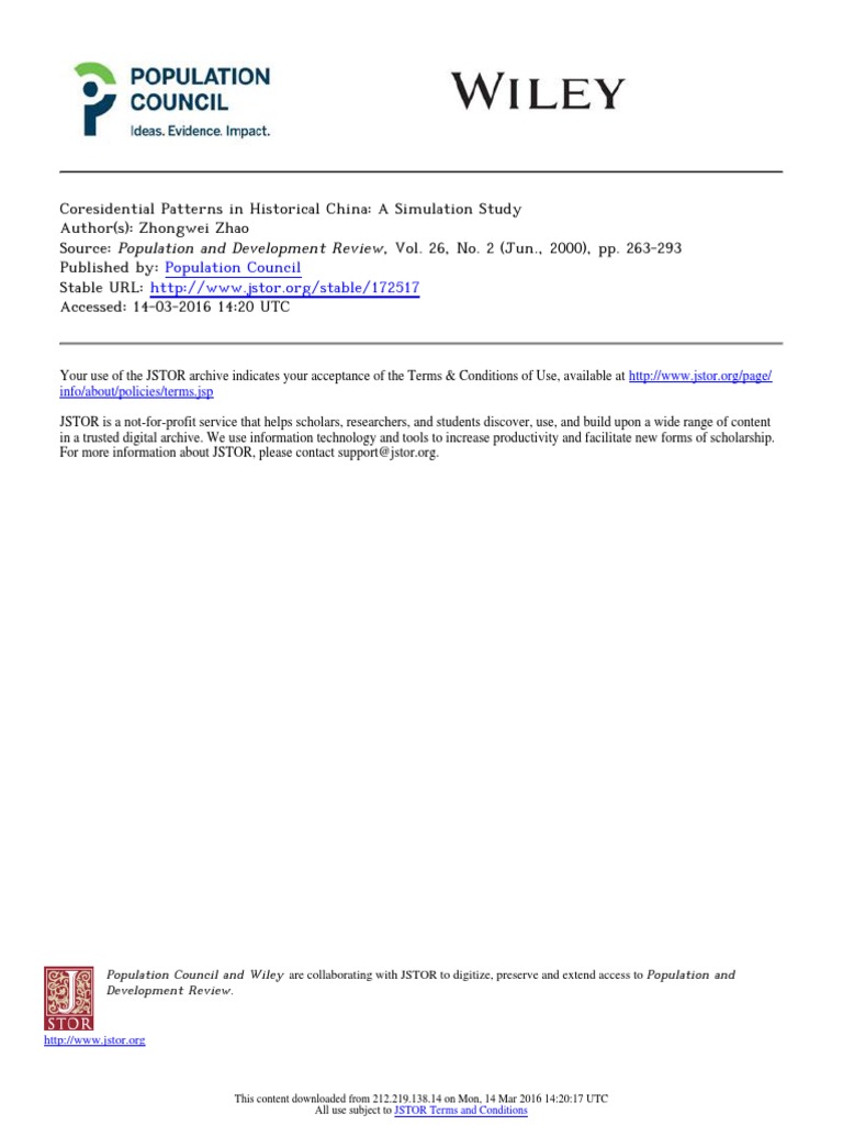 Residence Pattern Pdf Simulation Family