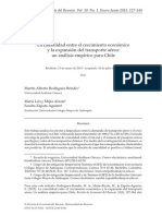 La Causalidad Entre El Crecimiento Económico y La Expansión Del Transporte Aéreo: Un Análisis Empírico para Chile