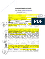 Ejemplo de Escritura de Constitucion