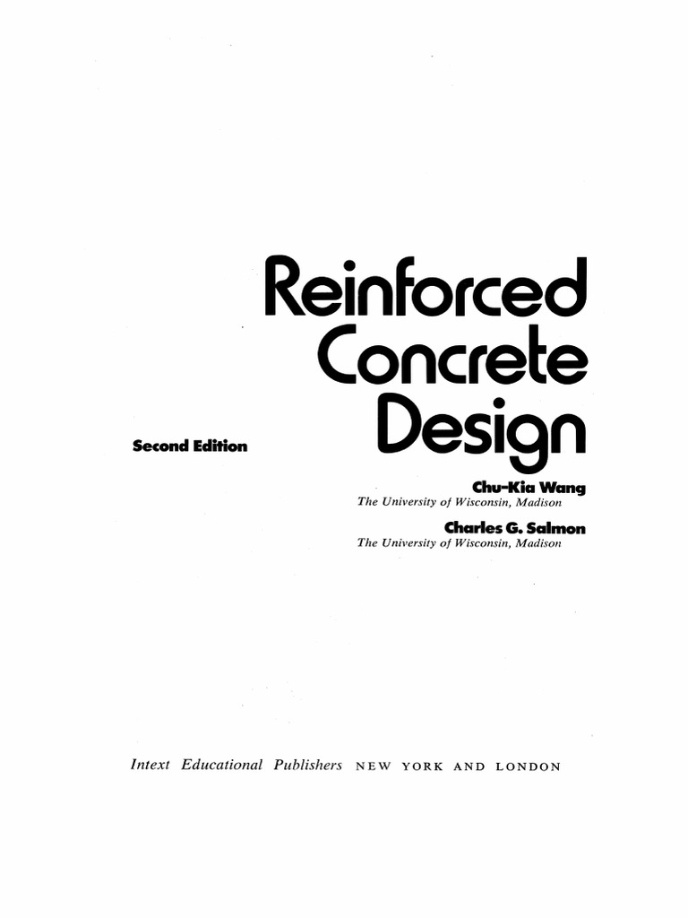 Reinforced Concrete Design 2nd Edition Wang and Salmon | PDF
