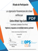 Certificado de curso virtual de mortalidad materna