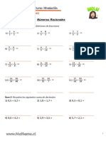 Números Racionales: Ítem I: Resuelva Las Siguientes Divisiones de Fracciones