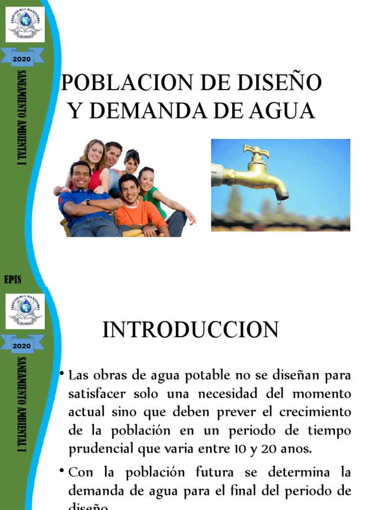 Poblacion de Diseño y Demanda de Agua | PDF | Agua | Diseño