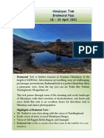 Grade - Moderate Cost - 14250/-: Himalayan Trek Brahmatal Pass 18 - 24 April 2021