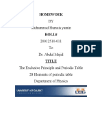 The Exclusive Principle and Periodic Table