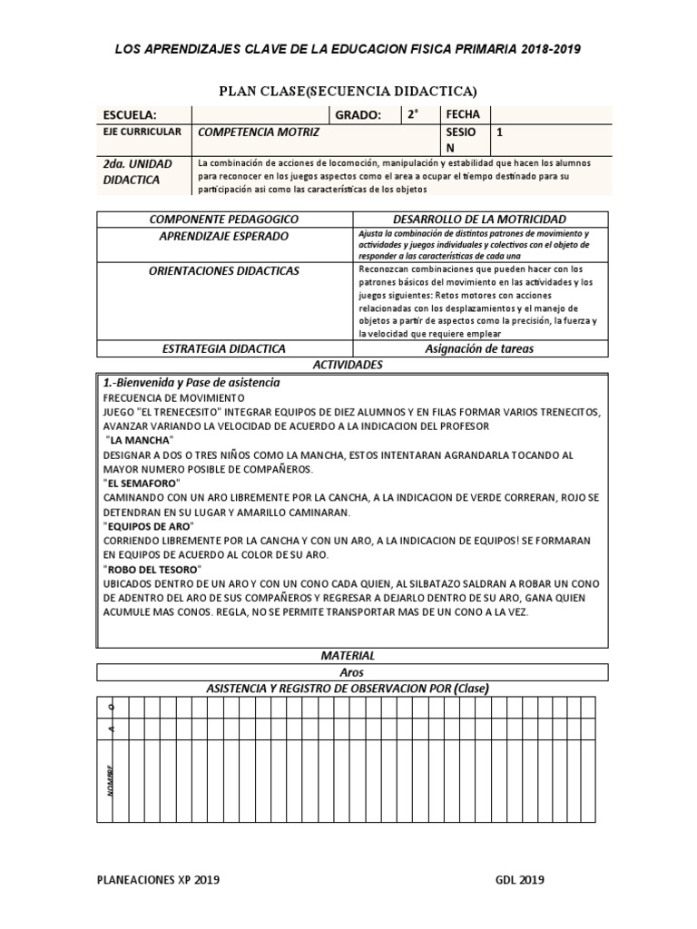 Planes Clase de Primaria Segundo Grado 2da Unidad Didactica | PDF ...