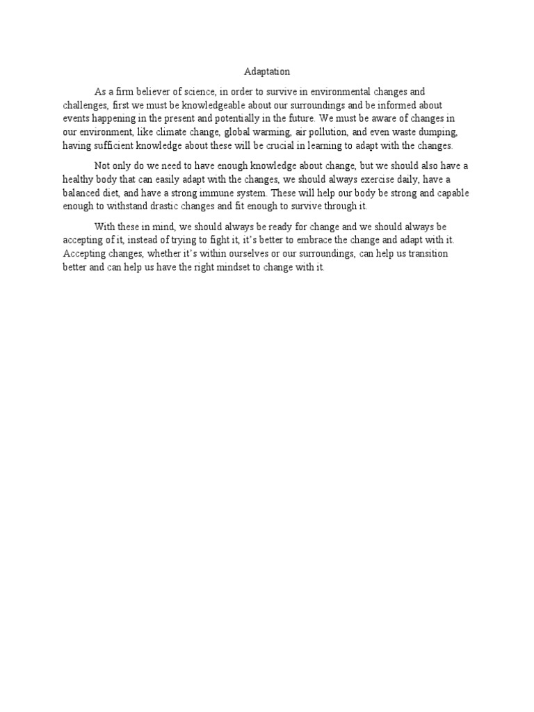 Adaptation | PDF
