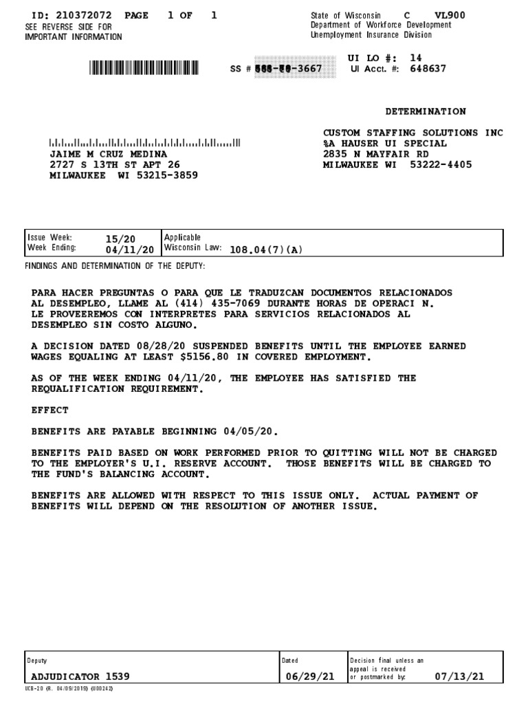 View LID PDF Employment Unemployment Benefits