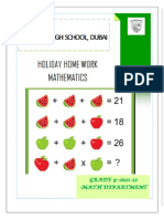 Rade 9 Math Holiday Home Work
