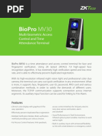 Biopro Mv30: Multi-Biometric Access Control and Time Attendance Terminal