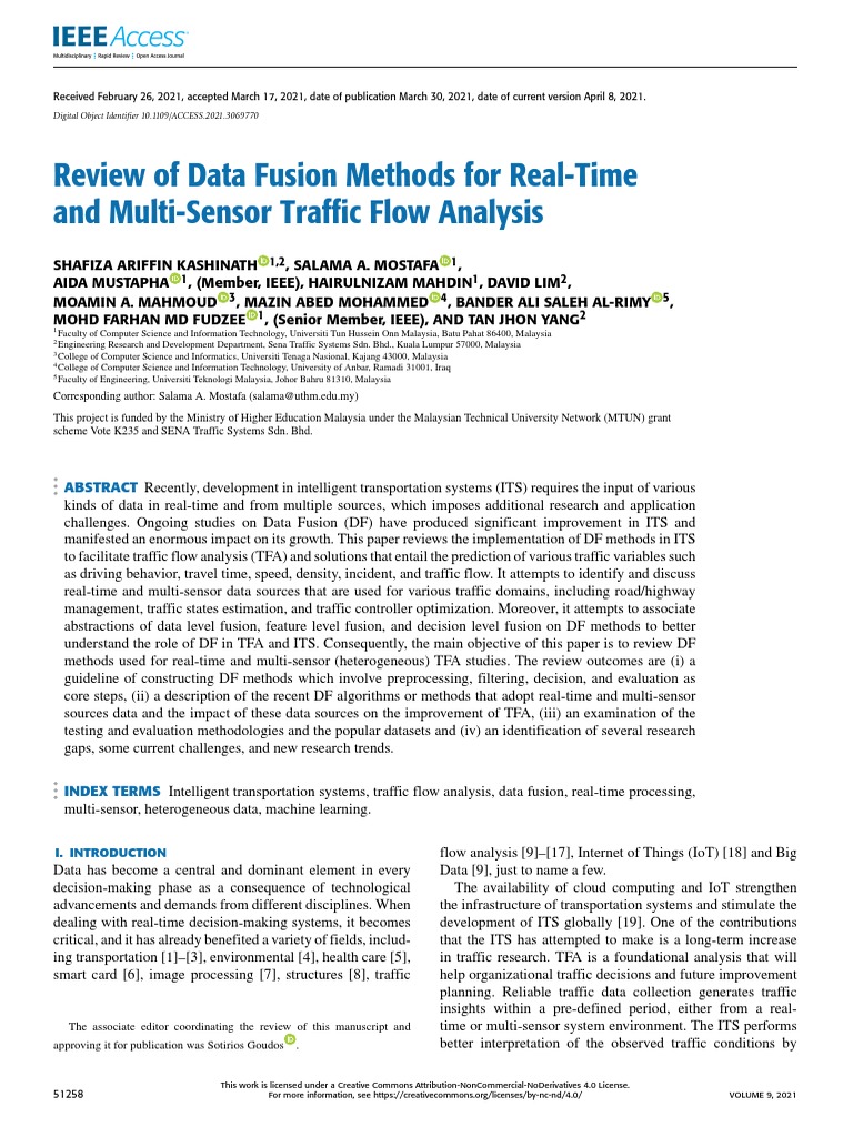 Data Fusion for Real-Time Traffic Analysis | PDF | Bayesian Network ...