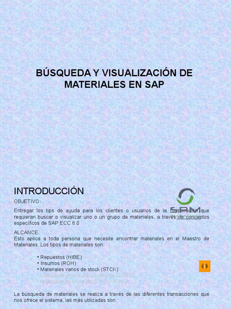 Búsqueda De Material En Sap Cn01 Pdf