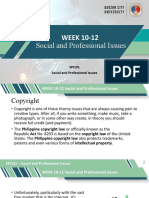 Social and Professional Issues: WEEK 10-12