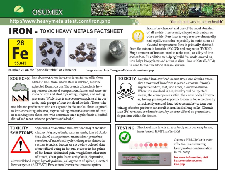 Iron Toxic Heavy Metals Fact Sheet Iron Toxic Heavy Metal