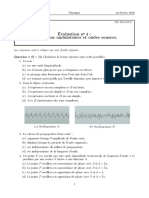 Évaluation n° 4 - Phénomènes ondulatoires et ondes sonores - (24-02-2014)