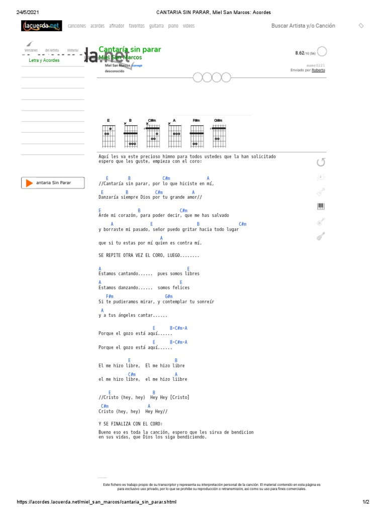 cantaria-sin-parar-miel-san-marcos-acordes-descargar-gratis-pdf