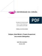 Aparte Estigma, Salud Mental y Terapia Ocupacional.