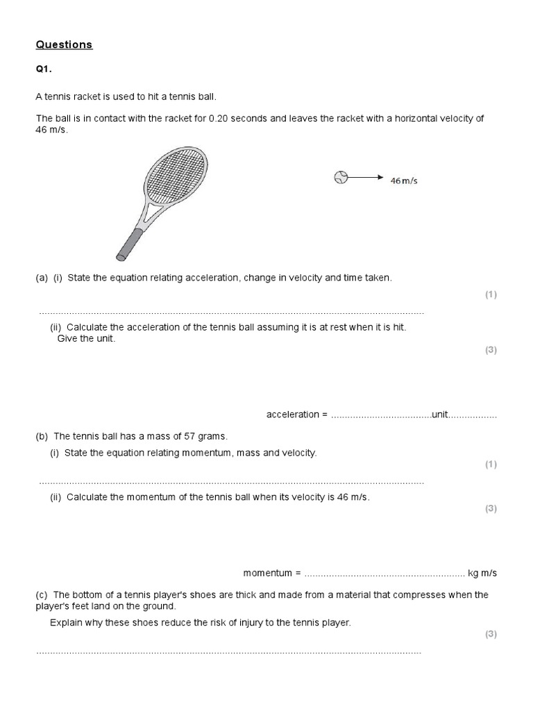 IGCSE Physics: Forces and Motion Questions | PDF | Speed | Momentum