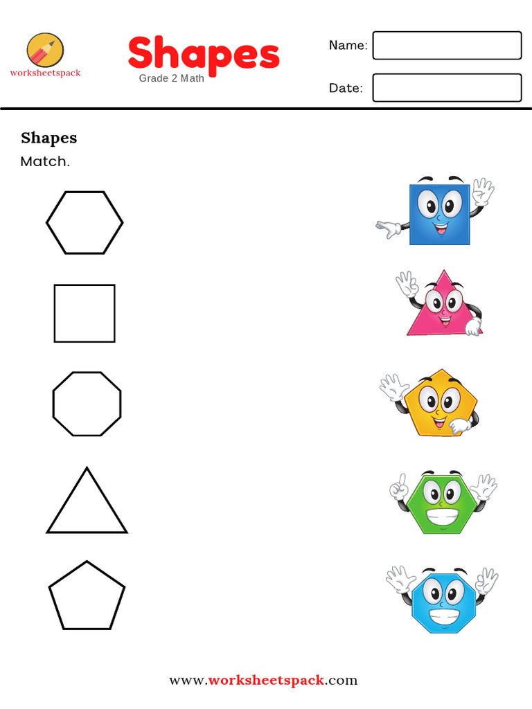 Match the shapes worksheet pdf