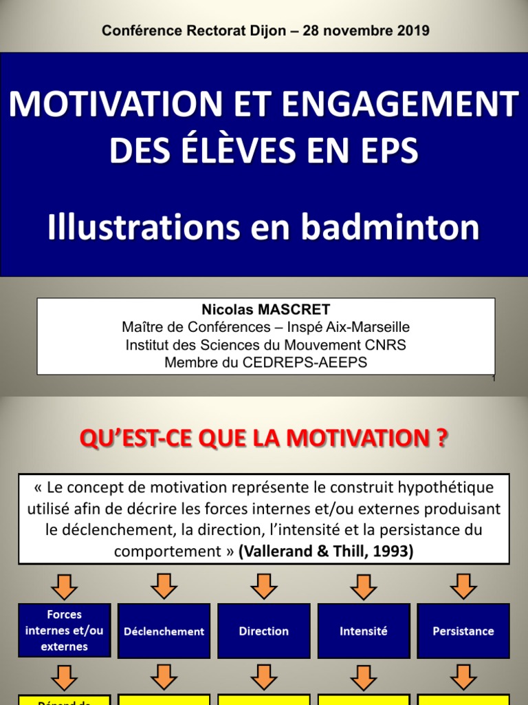 Motivation et engagement en EPS | PDF | Motivant | Motivation