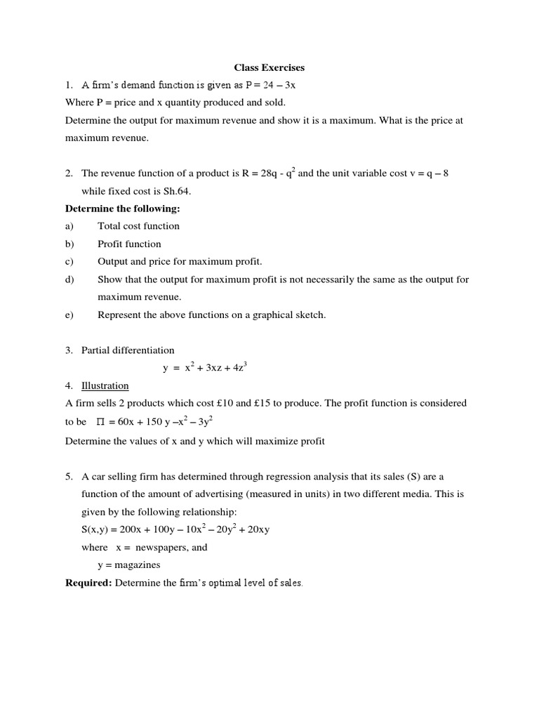 Maximizing Profit and Revenue Calculus | PDF | Demand | Profit (Economics)