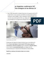 Coronavirus en Argentina - Confirmaron 247 Muertes y 9.764 Contagios en Las Últimas 24 Horas - Modo de Lectura