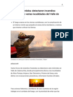 Fuego en Córdoba - Detectaron Incendios Forestales en Varias Localidades Del Valle de Calamuchita - Modo de Lectura