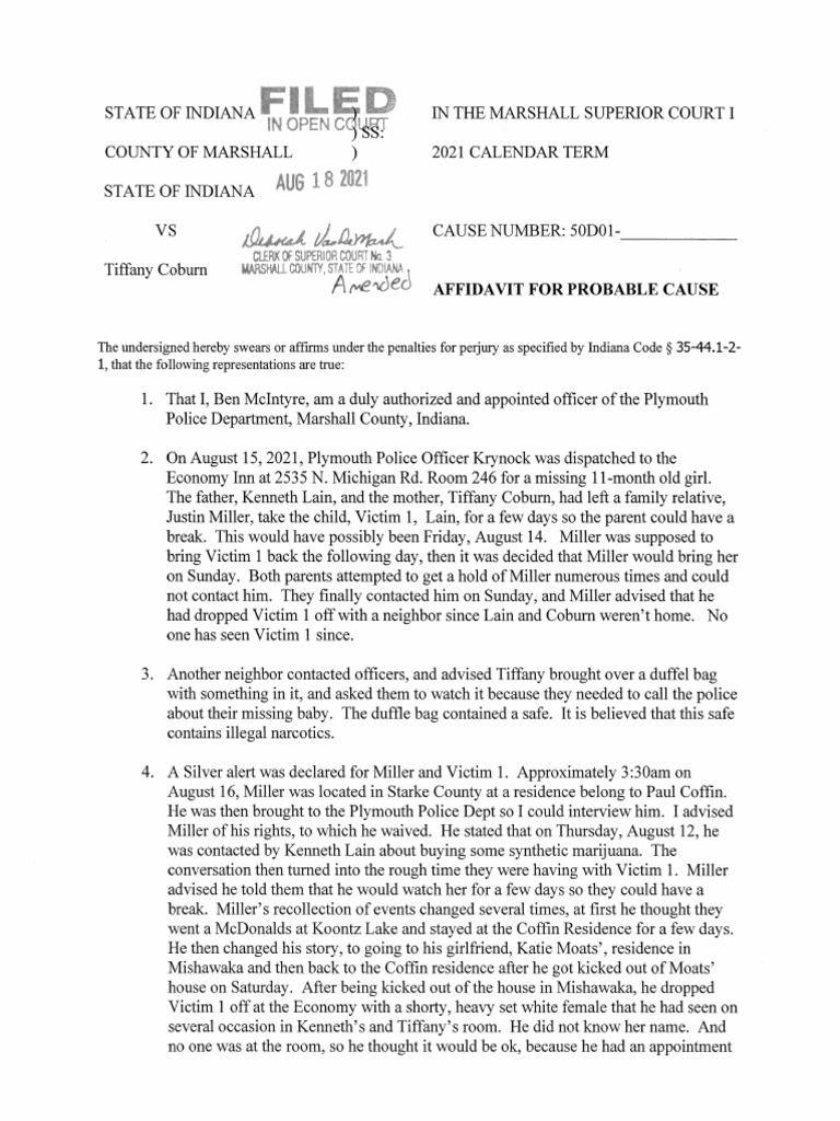 Tiffany Coburn Amended PC | PDF