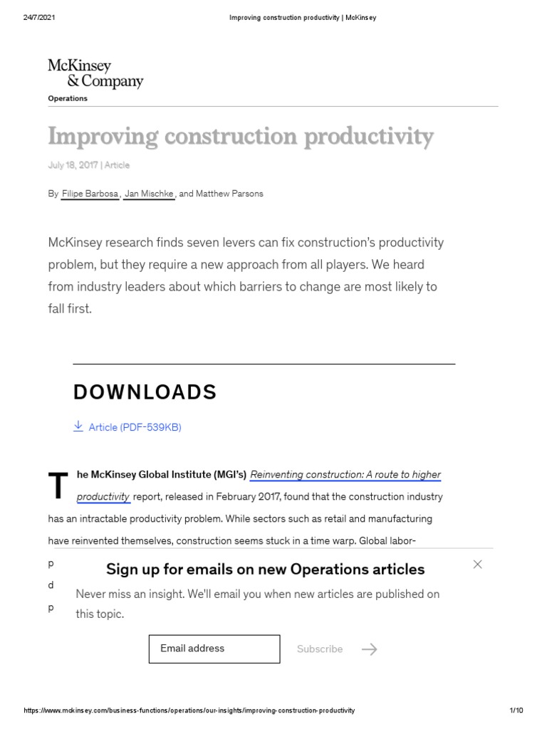 Enhancing Construction Productivity Insights | PDF | Innovation ...