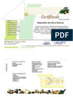 Certificado de Máquinas Agrícolas Trator - Reginaldo Da Silva Simone 2021