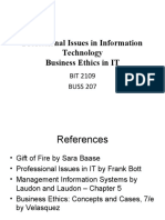 Professional Issues in Information Technology Business Ethics in IT