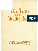 Reichsparteitag Nuernberg 1934 - Reden an Die Deutsche Frau (17 S., Scan, Fraktur)