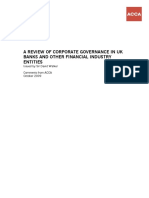 A Review of Corporate Governance in Uk Banks and Other Financial Industry Entities